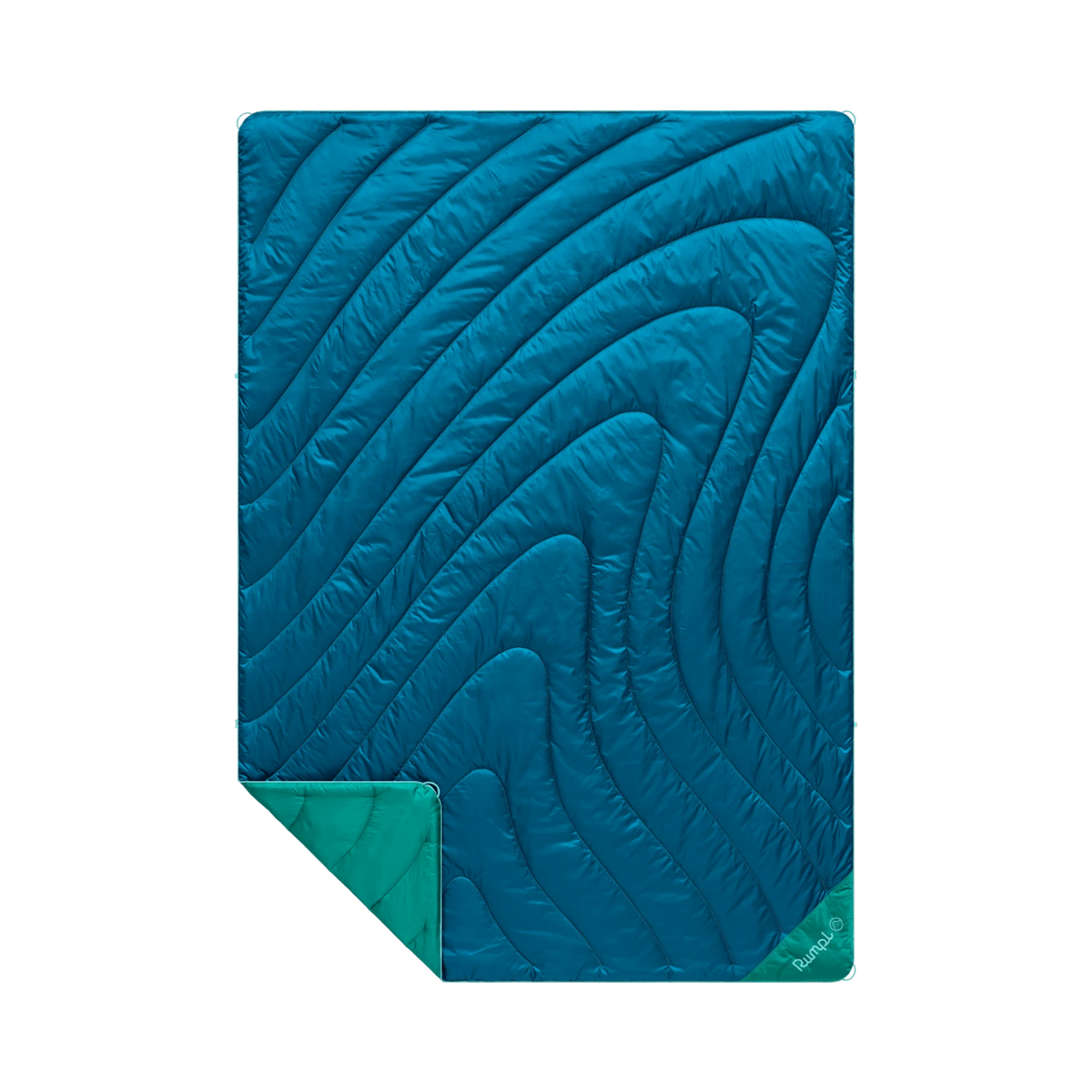 Rumpl Original Puffy Blanket in Seascape — custom branded by Motive