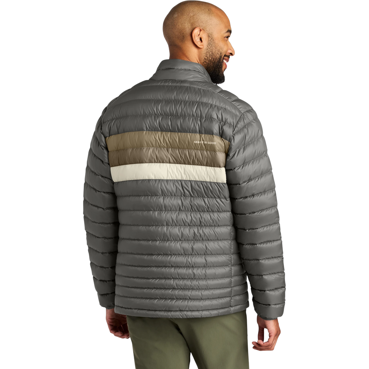 Cotopaxi Fuego Down Jacket in Cinder/ Desert — custom branded by Motive