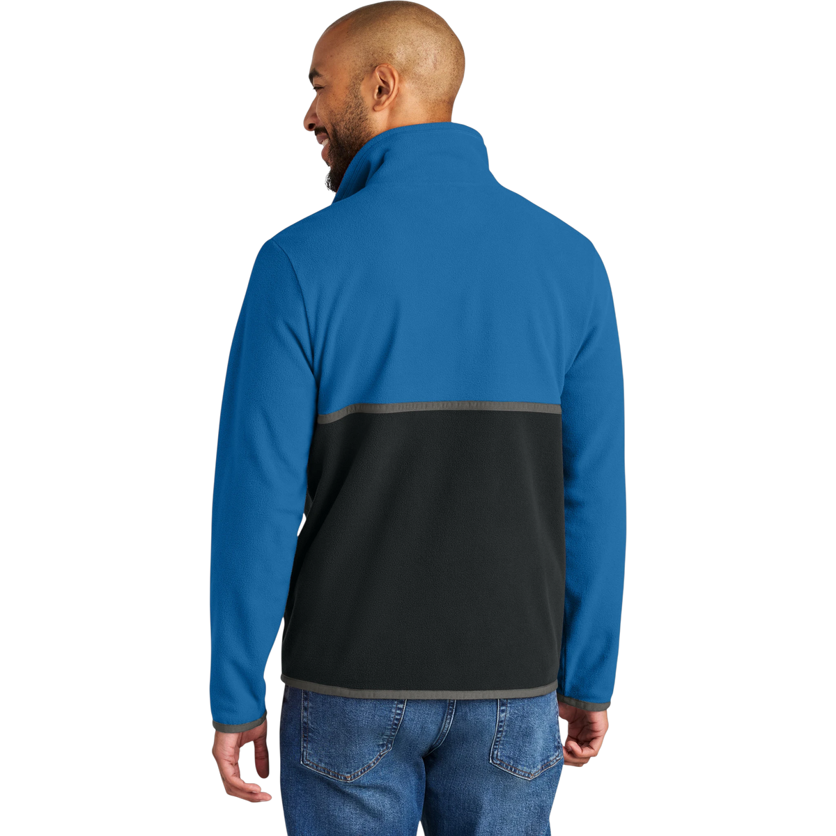 Cotopaxi Amado 1/2-Zip Fleece in Atlantic/ Black — custom branded by Motive