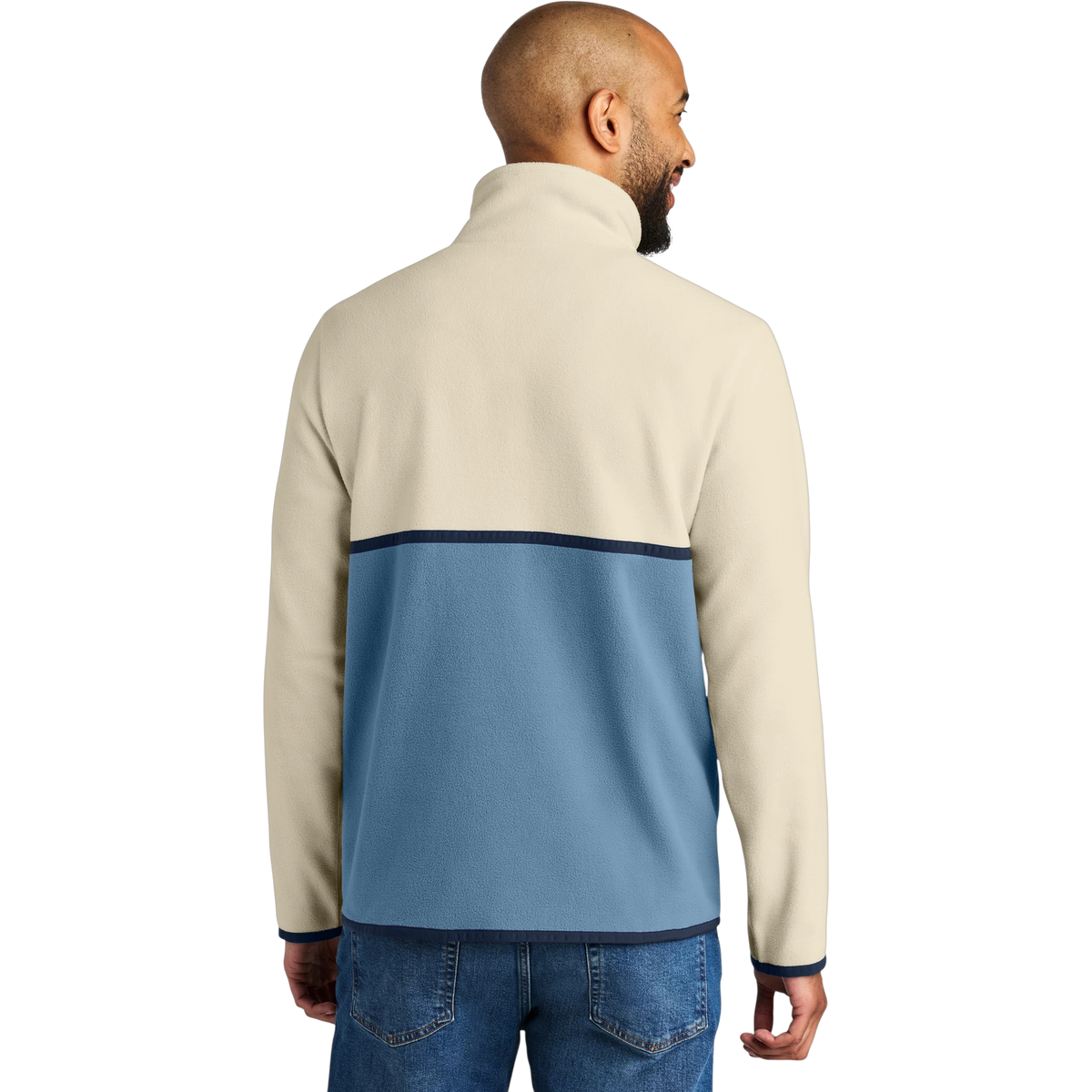 Cotopaxi Amado 1/2-Zip Fleece in Cream/ Fjord — custom branded by Motive