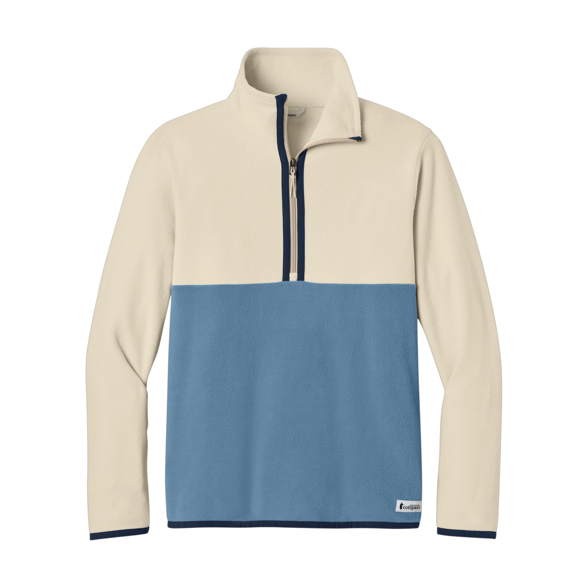 Cotopaxi Amado 1/2-Zip Fleece in Cream/ Fjord — custom branded by Motive
