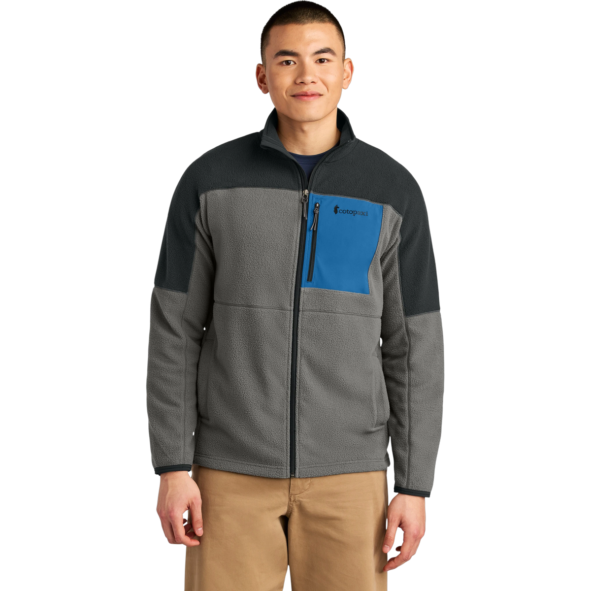 Cotopaxi Abrazo Full-Zip Fleece Jacket in Black/ Cinder — custom branded by Motive