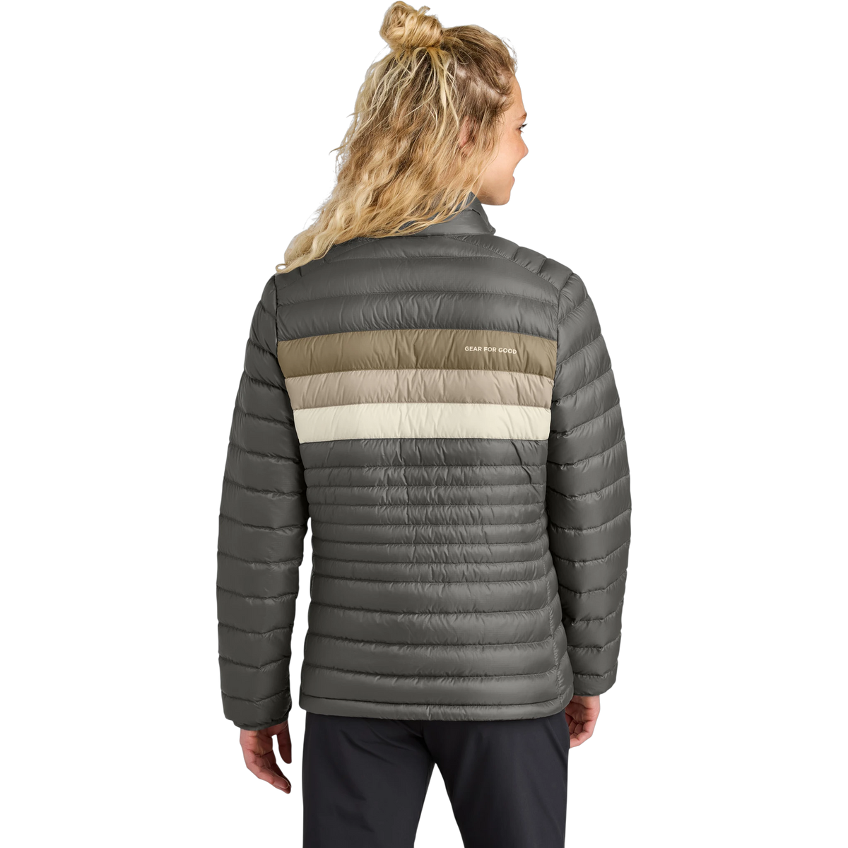 Cotopaxi Women's Fuego Down Jacket in Cinder/ Desert — custom branded by Motive