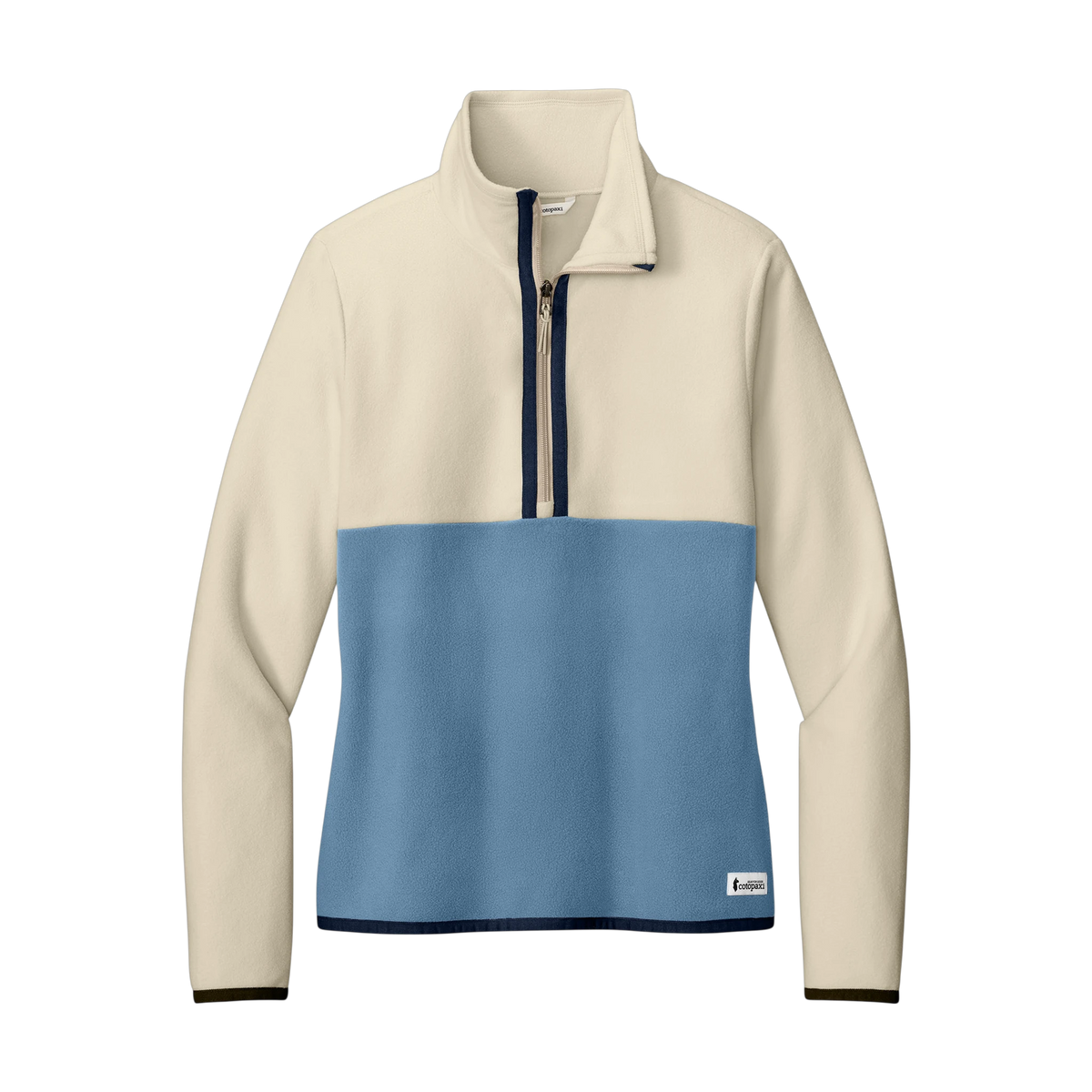 Cotopaxi Women's Amado 1/2-Zip Fleece in Cream/ Fjord — custom branded by Motive