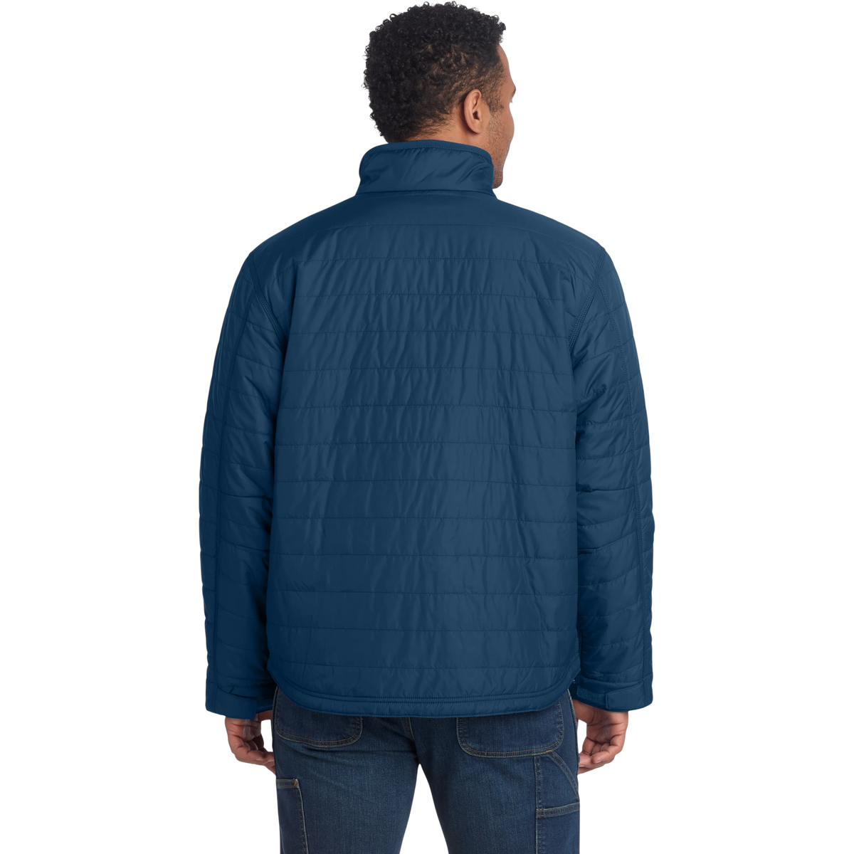 Carhartt Gilliam Jacket in Dark Blue — custom branded by Motive