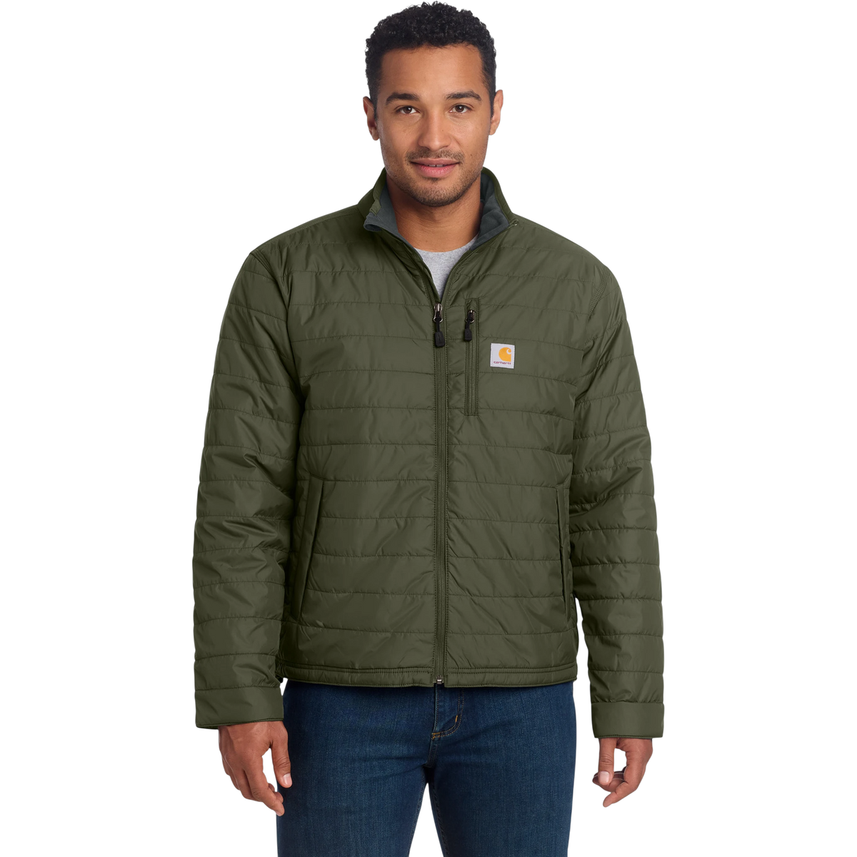Carhartt Gilliam Jacket in Moss — custom branded by Motive