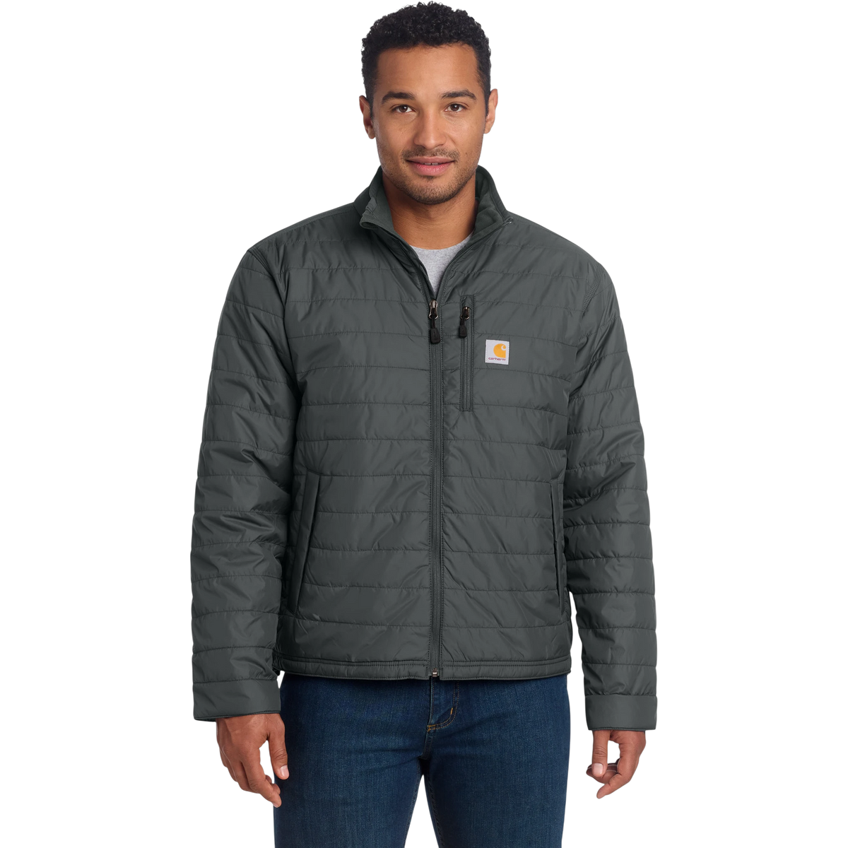 Carhartt Gilliam Jacket in Shadow Grey — custom branded by Motive