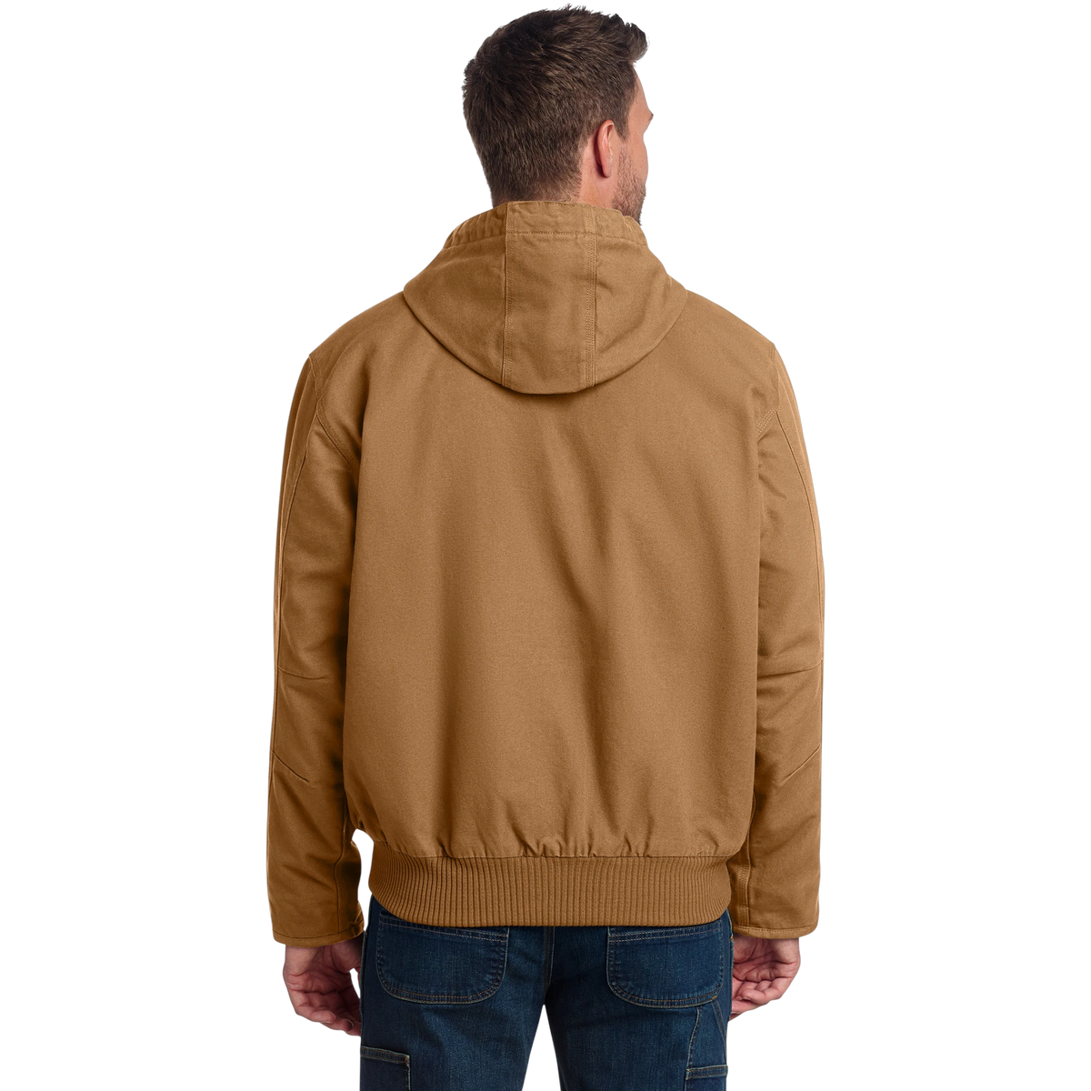 Carhartt Washed Duck Active Jac in Carhartt Brown — custom branded by Motive