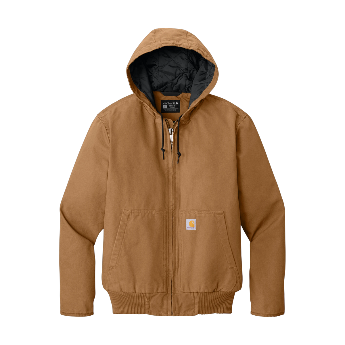 Carhartt Washed Duck Active Jac in Carhartt Brown — custom branded by Motive