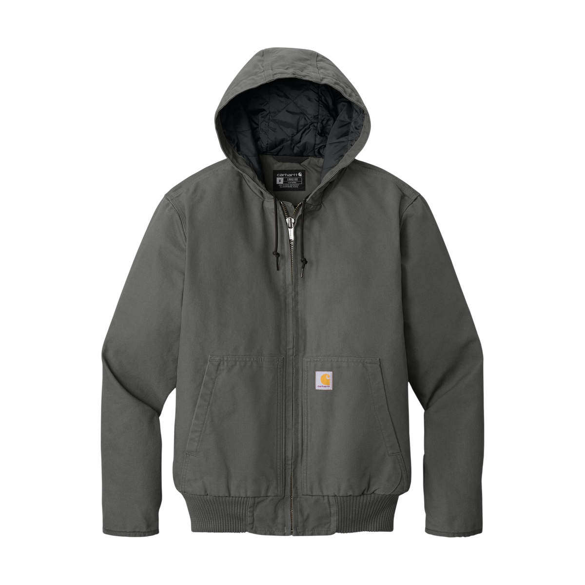 Carhartt Washed Duck Active Jac in Gravel — custom branded by Motive