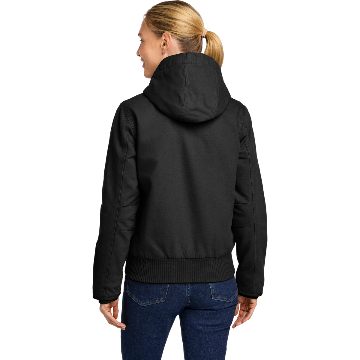 Carhartt Women's Washed Duck Active Jac in Black — custom branded by Motive