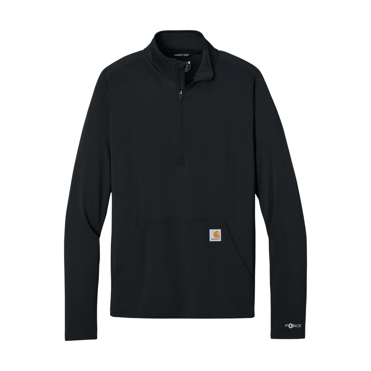 Carhartt Force 1/2-Zip Grid Fleece in Black — custom branded by Motive