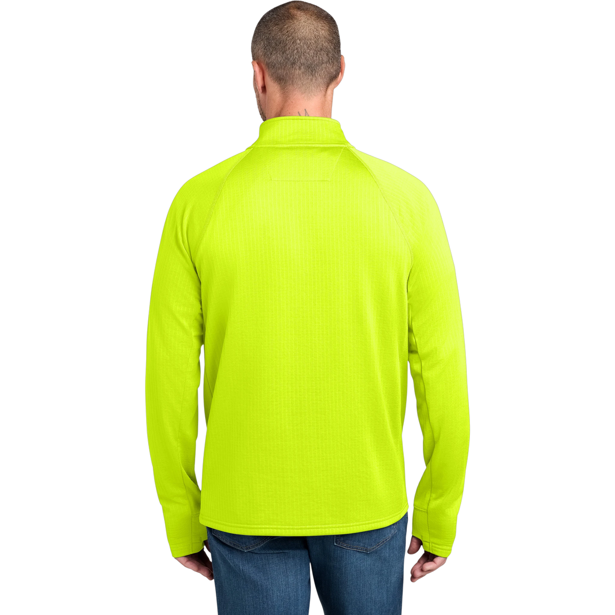 Carhartt Force 1/2-Zip Grid Fleece in Brite Lime — custom branded by Motive