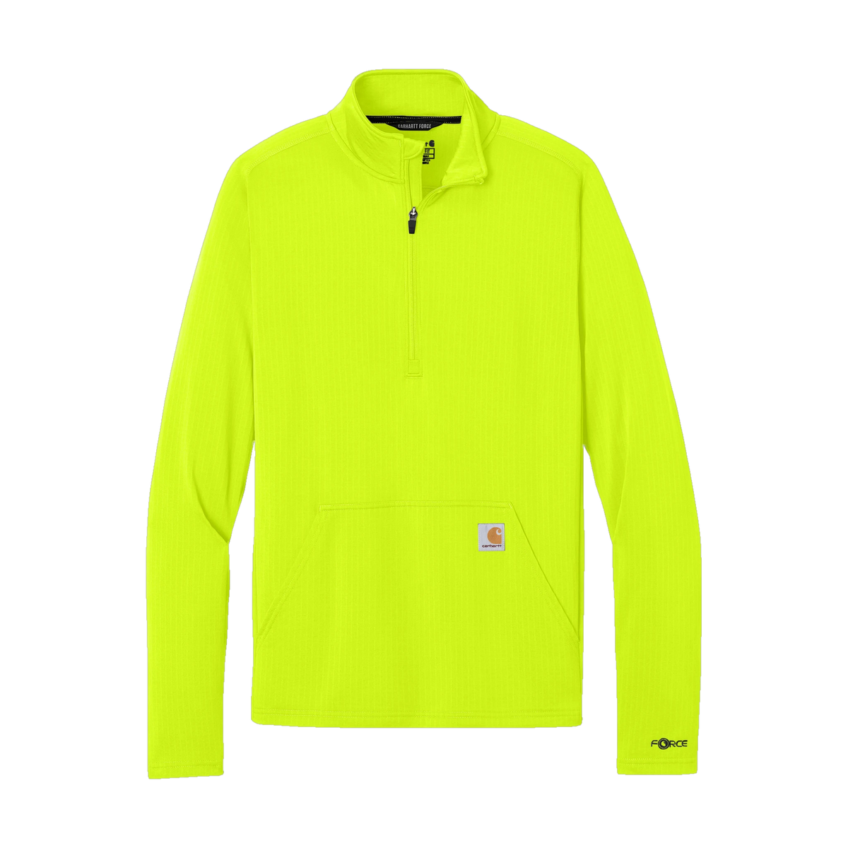 Carhartt Force 1/2-Zip Grid Fleece in Brite Lime — custom branded by Motive