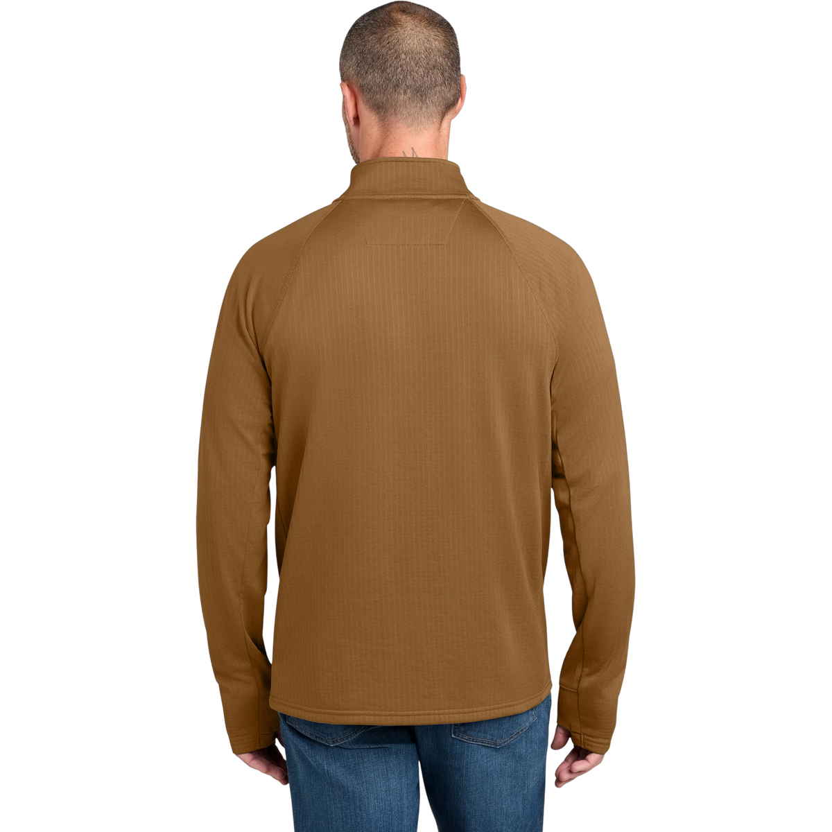 Carhartt Force 1/2-Zip Grid Fleece in Carhartt Brown — custom branded by Motive