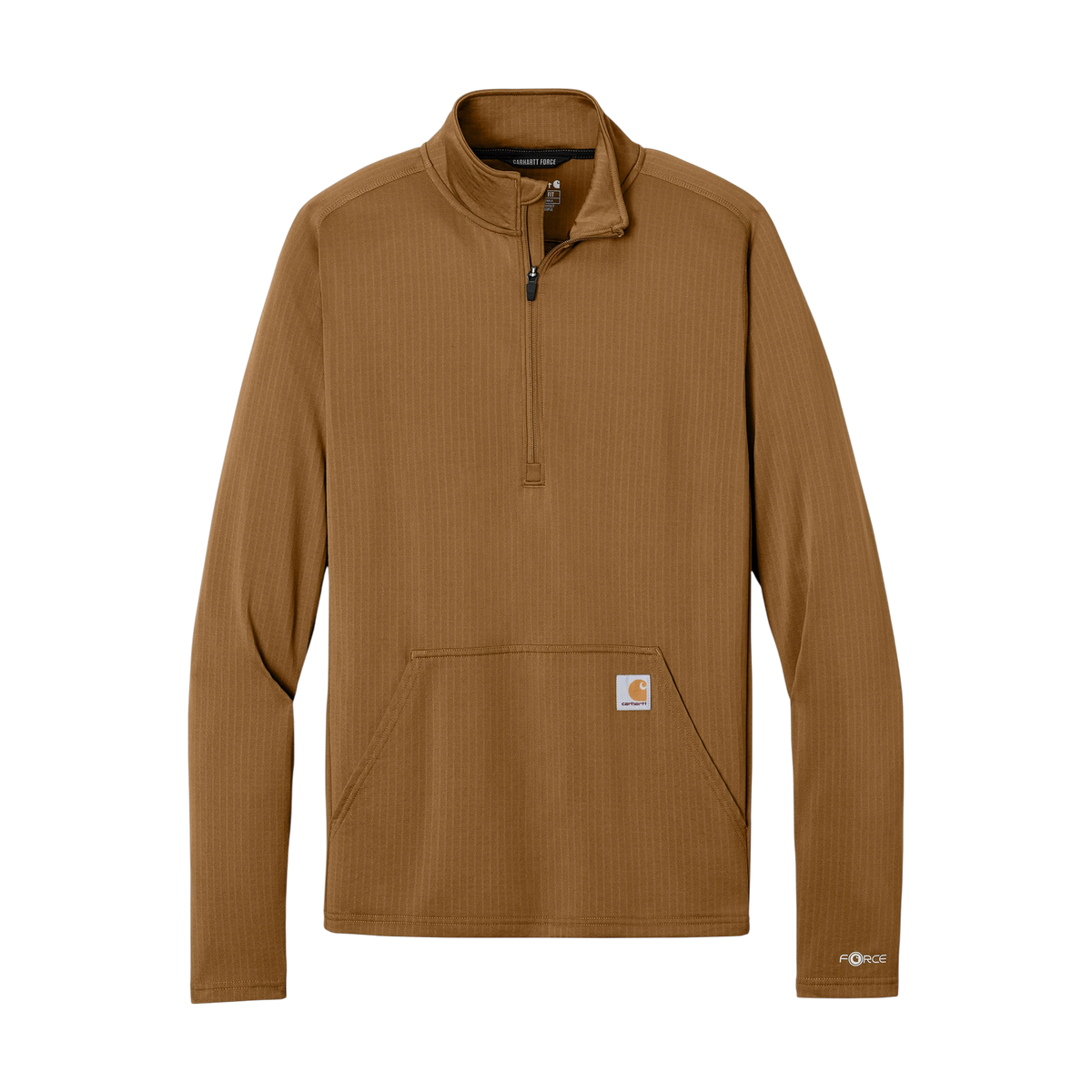Carhartt Force 1/2-Zip Grid Fleece in Carhartt Brown — custom branded by Motive