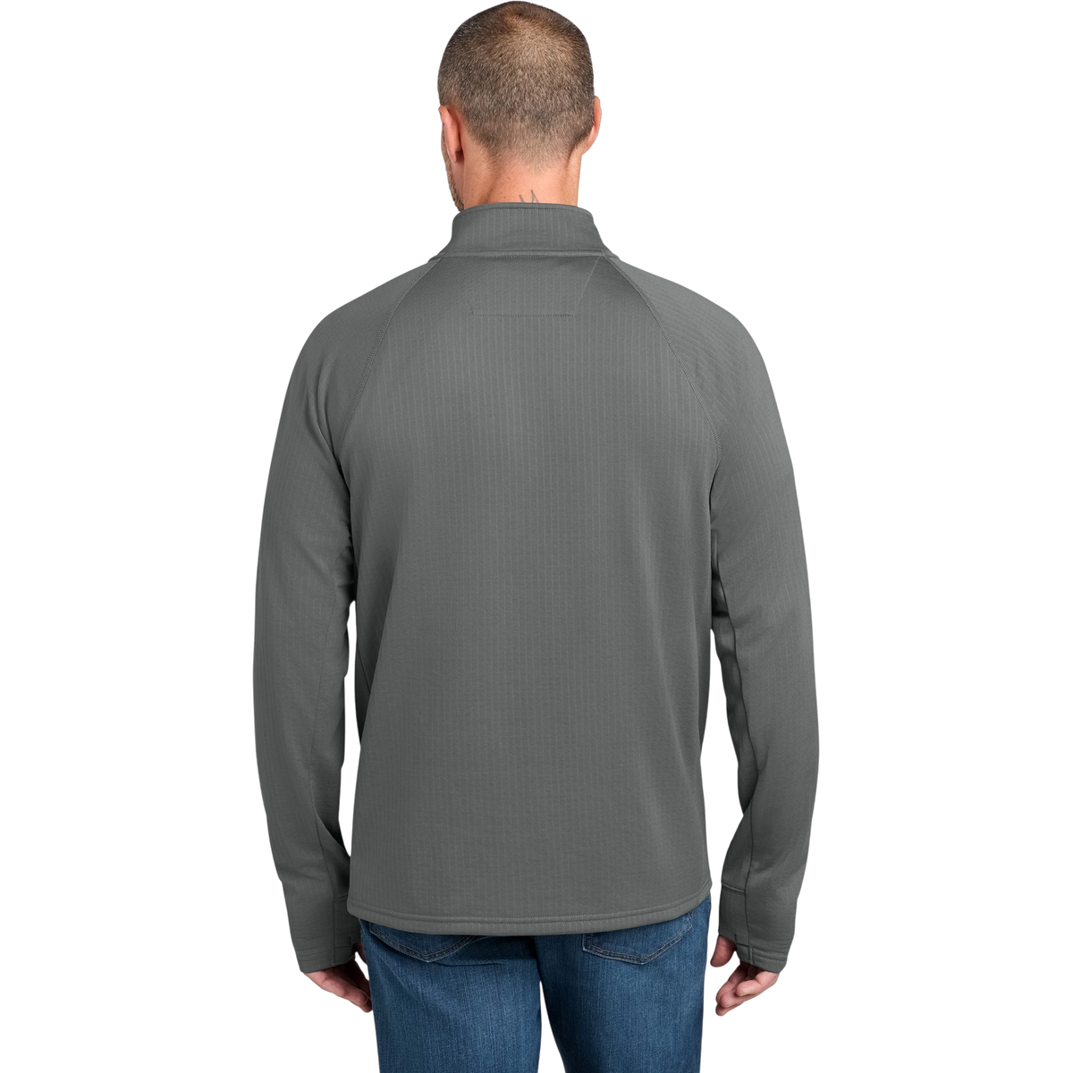 Carhartt Force 1/2-Zip Grid Fleece in Steel — custom branded by Motive