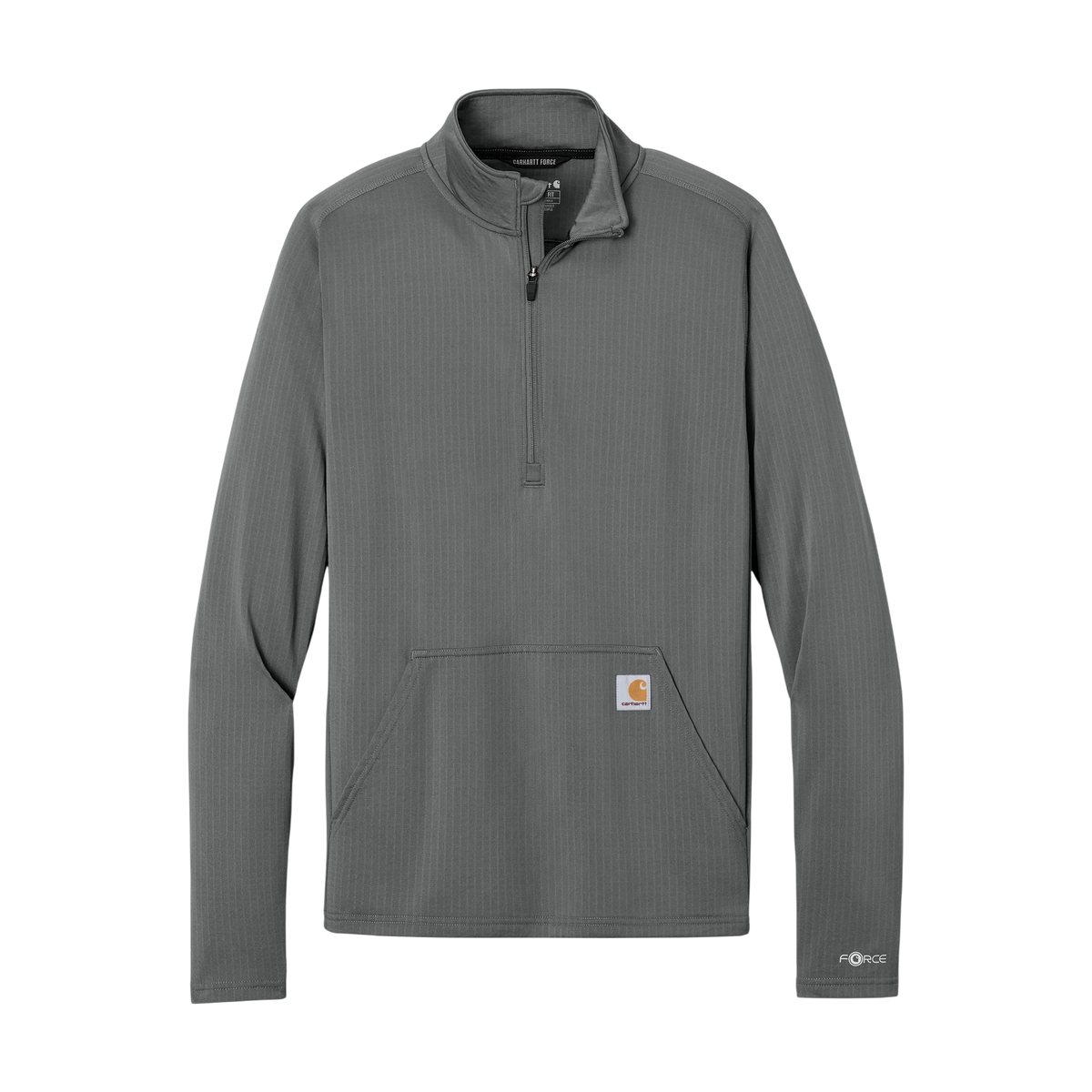 Carhartt Force 1/2-Zip Grid Fleece in Steel — custom branded by Motive