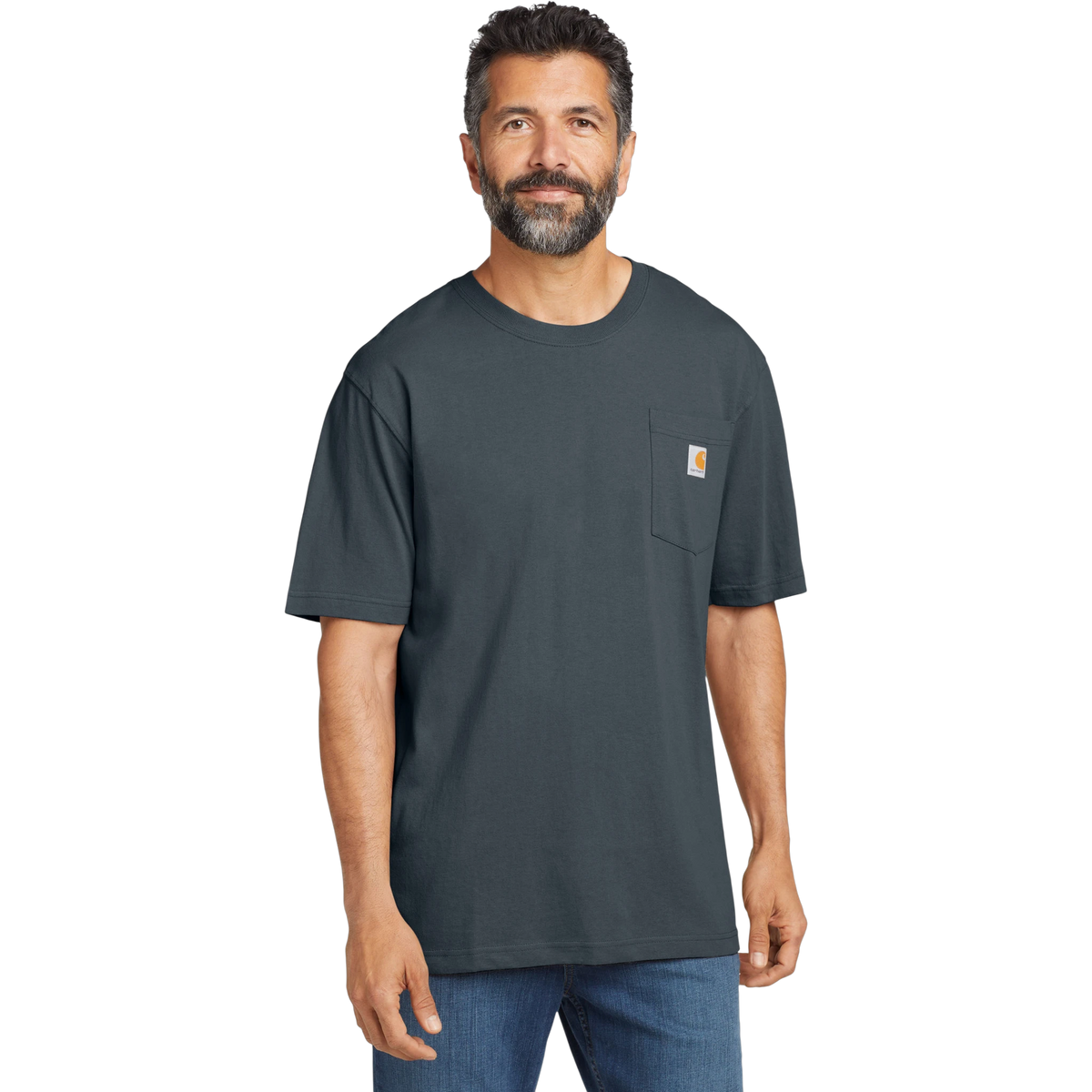 Carhartt Workwear Pocket Tee in Bluestone — custom branded by Motive