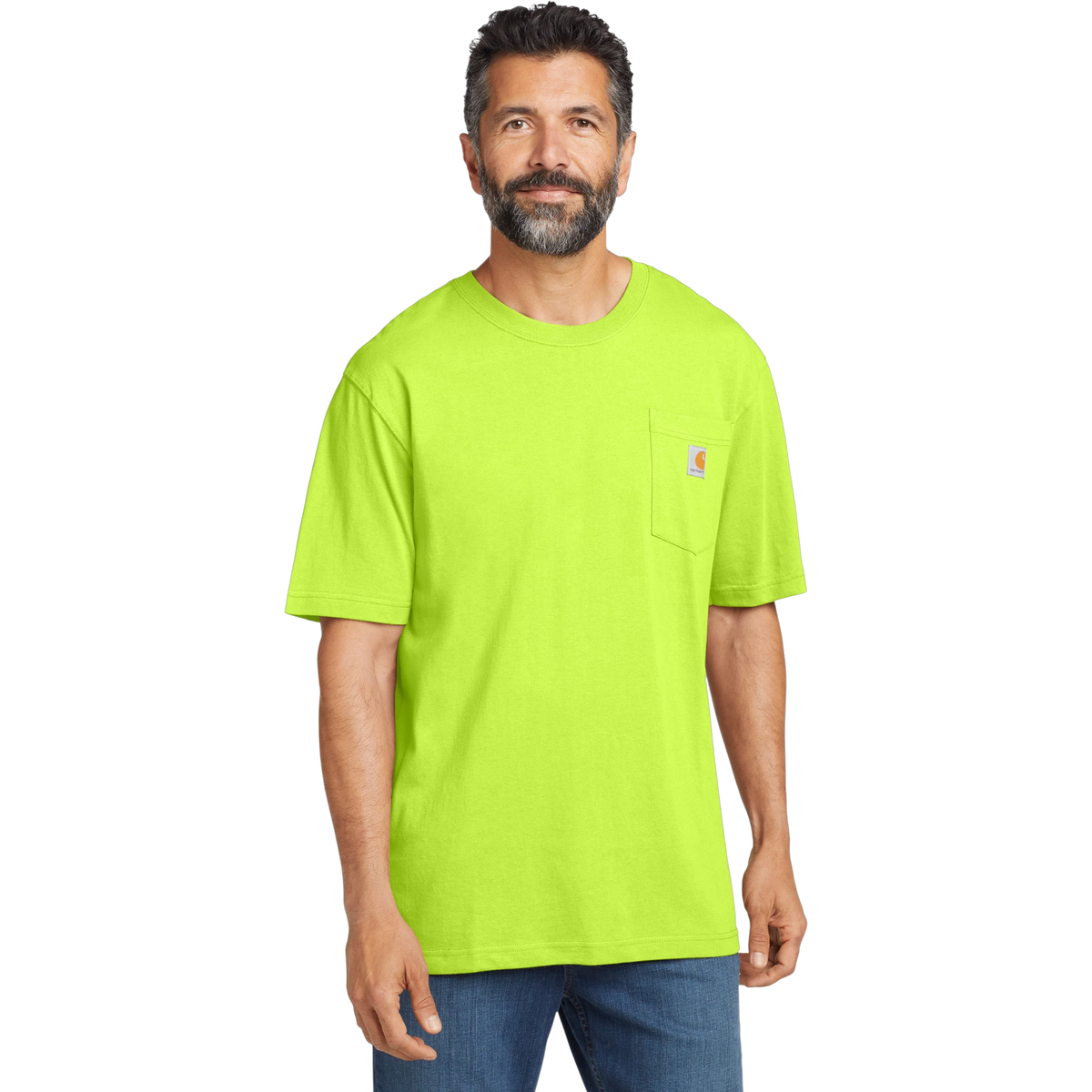 Carhartt Workwear Pocket Tee in Brite Lime — custom branded by Motive