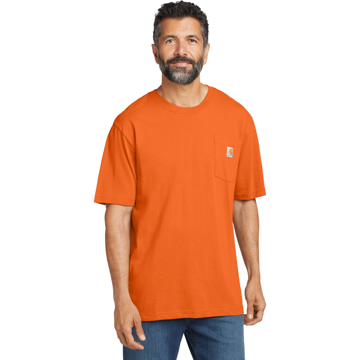 Carhartt Workwear Pocket Tee in Brite Orange — custom branded by Motive