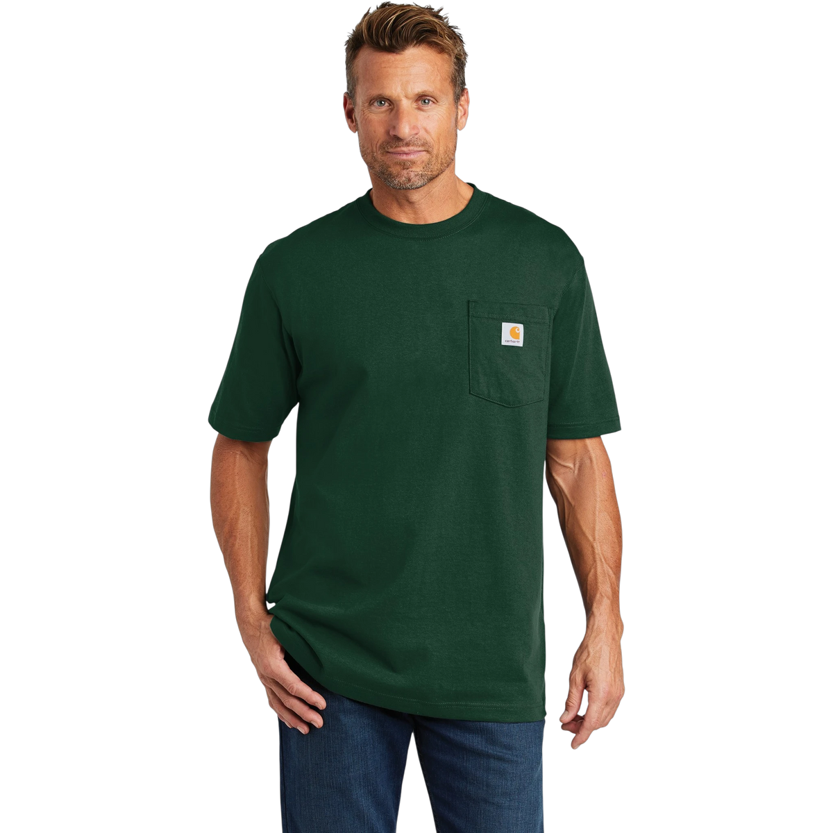 Carhartt Workwear Pocket Tee in Hunter Green — custom branded by Motive