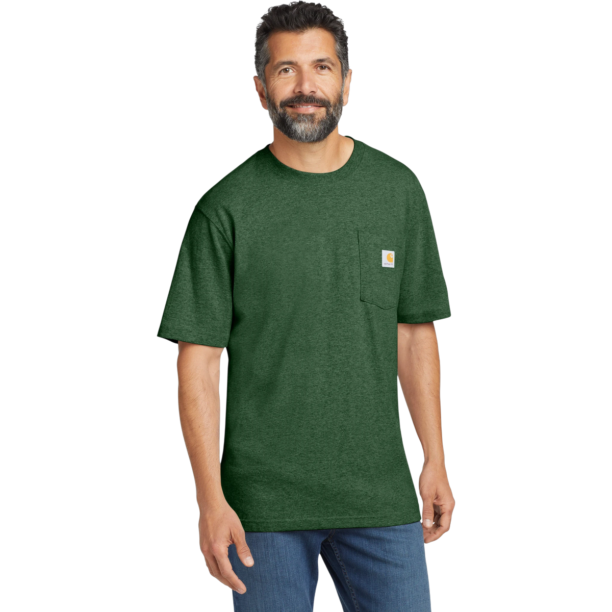 Carhartt Workwear Pocket Tee in North Woods Heather — custom branded by Motive