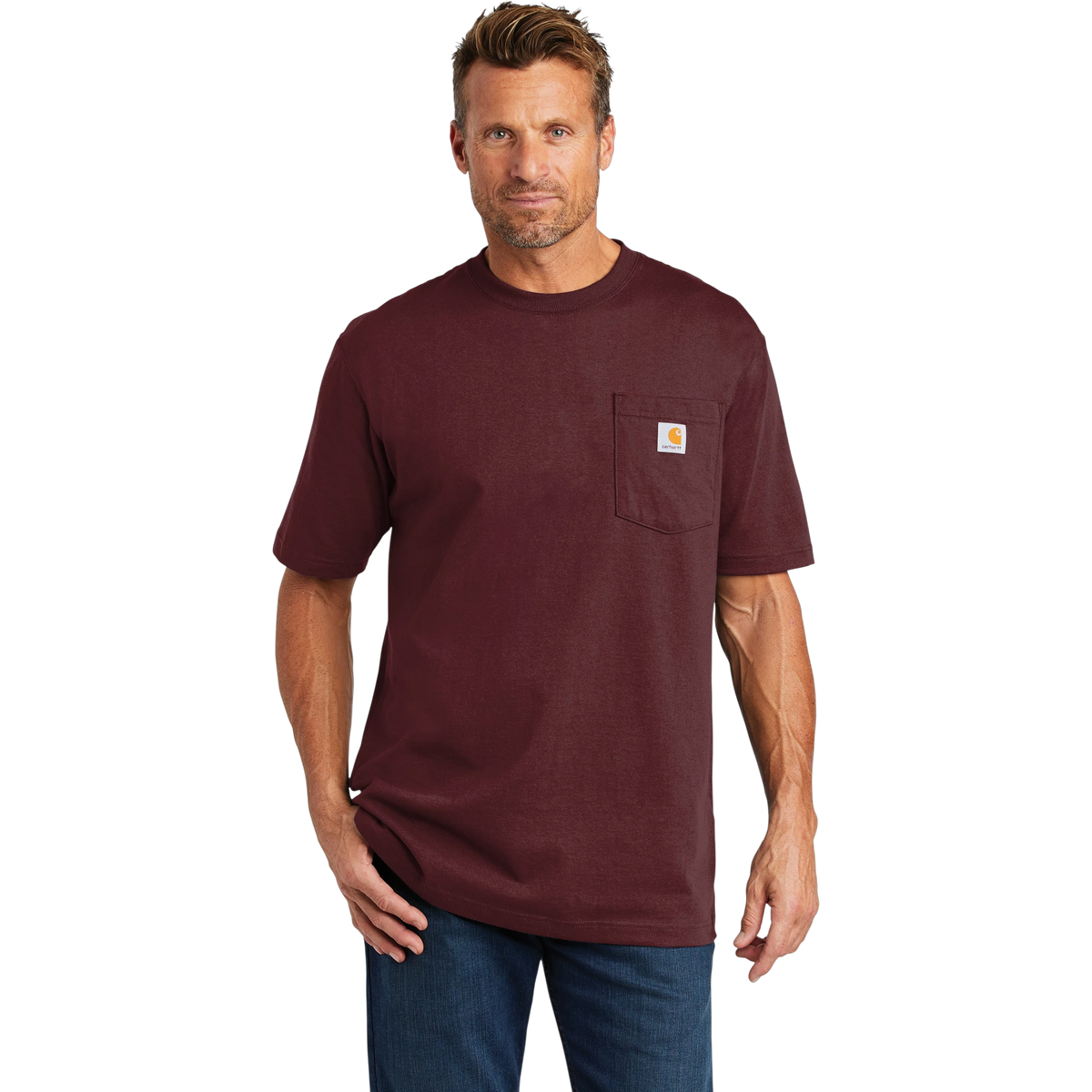 Carhartt Workwear Pocket Tee in Port — custom branded by Motive