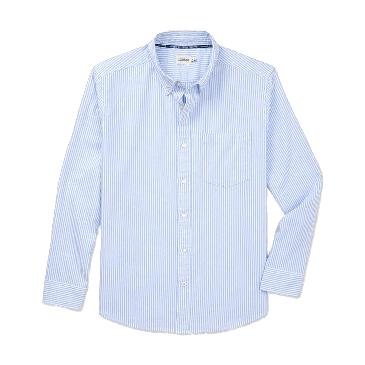Fair Harbor Salty Oxford Shirt in Light Blue Stripe