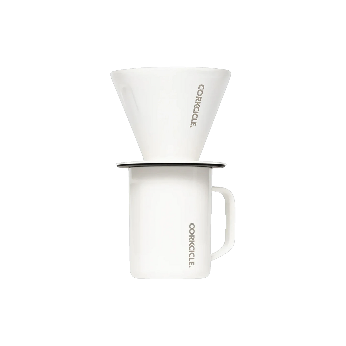 Corkcicle Pour Over Set in Oat Milk — custom branded by Motive