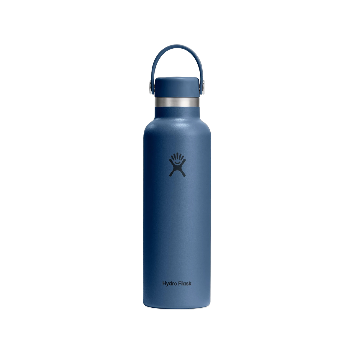 Hydro Flask Standard Mouth Bottle with Flex Cap in Harbor Blue — custom branded by Motive