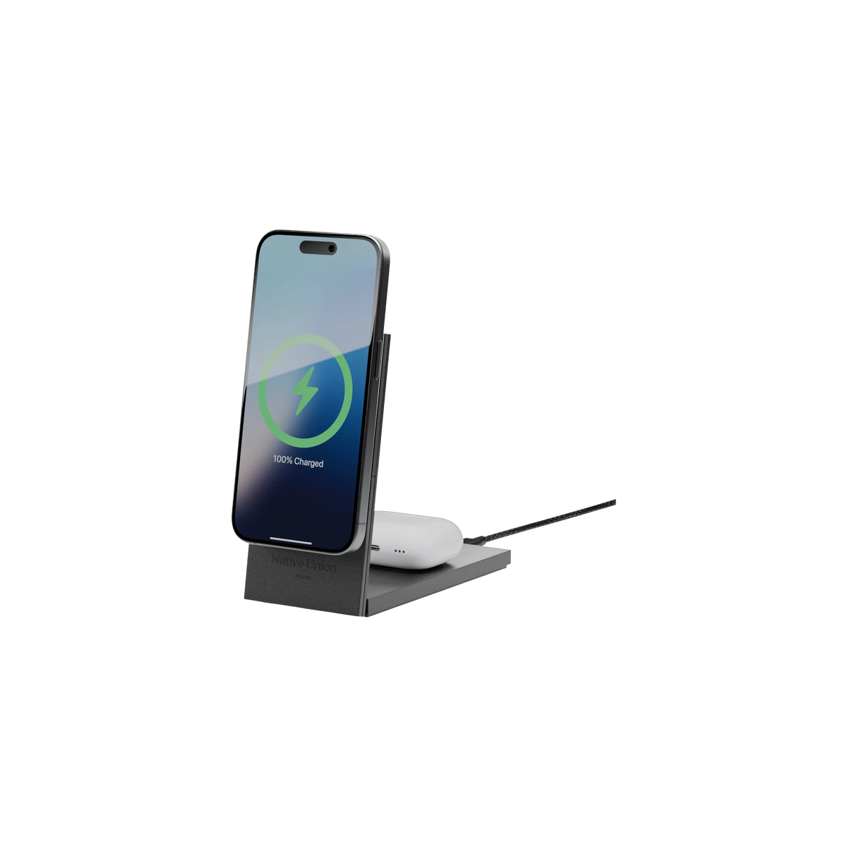 Native Union Rise 2-in-1 Magnetic Wireless Charger in Black