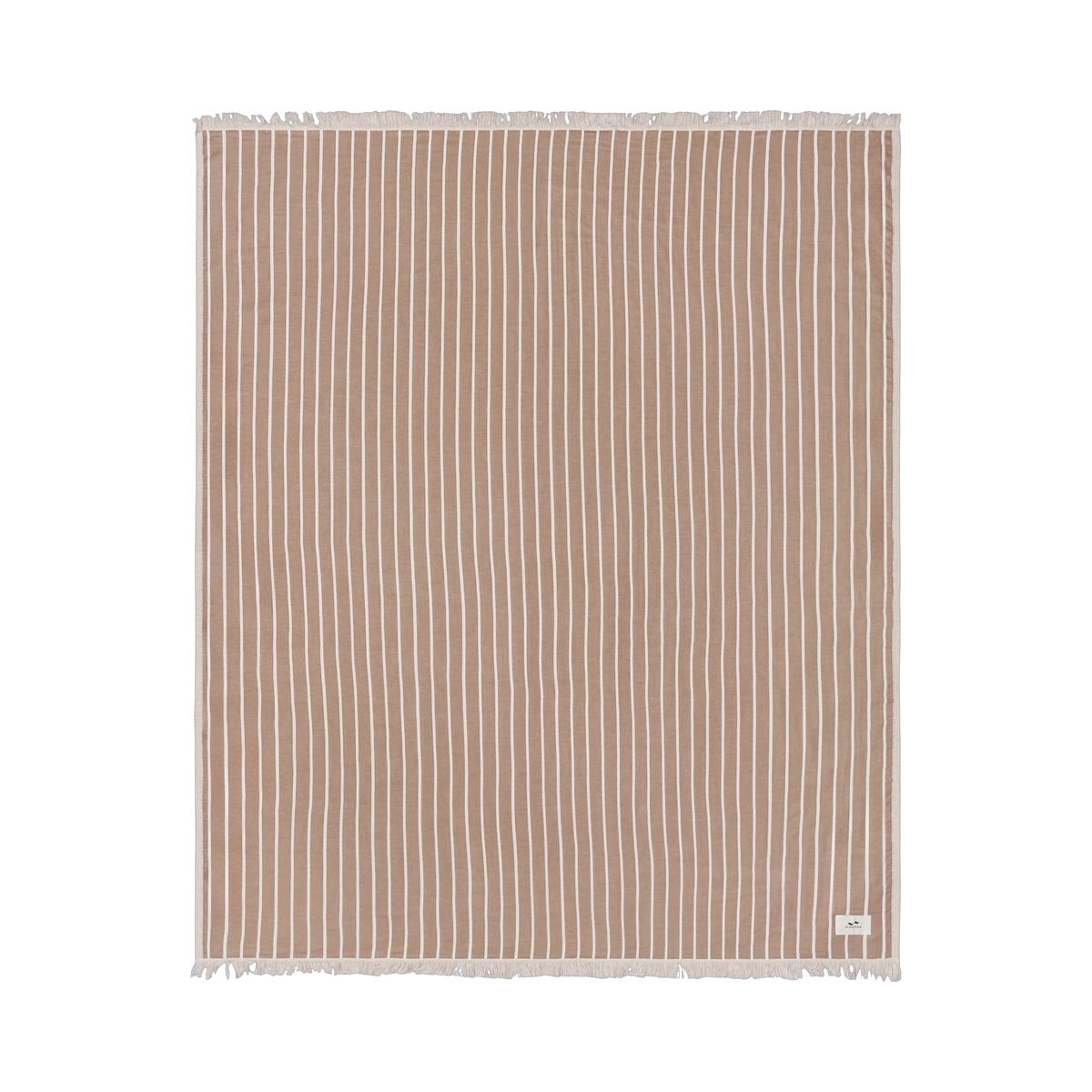 Slowtide Driftweave Beach Blanket in Koko Mousse — custom branded by Motive