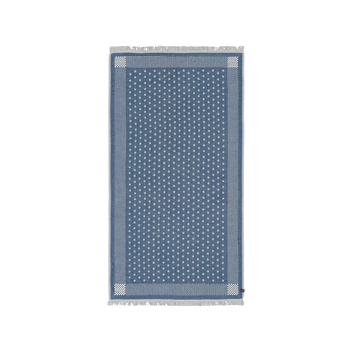 Slowtide Driftweave Turkish Towel in Shogun Indigo — custom branded by Motive