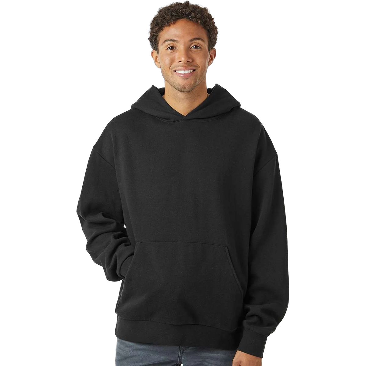 Independent Trading Co. Avenue Hoodie in Black — custom branded by Motive