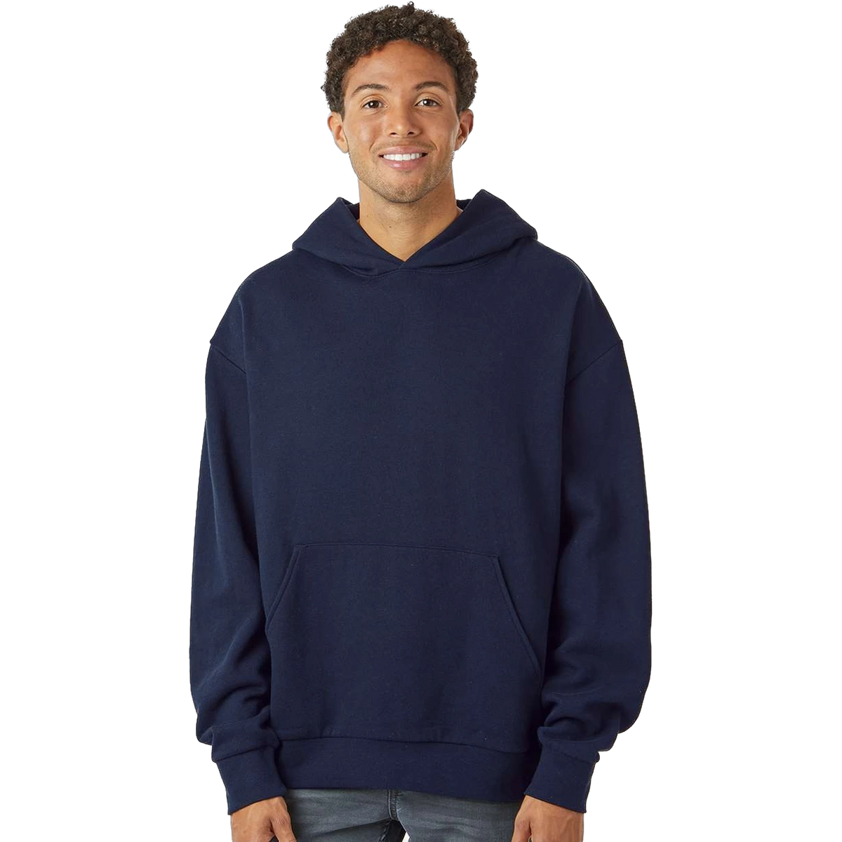 Independent Trading Co. Avenue Hoodie in Classic Navy — custom branded by Motive