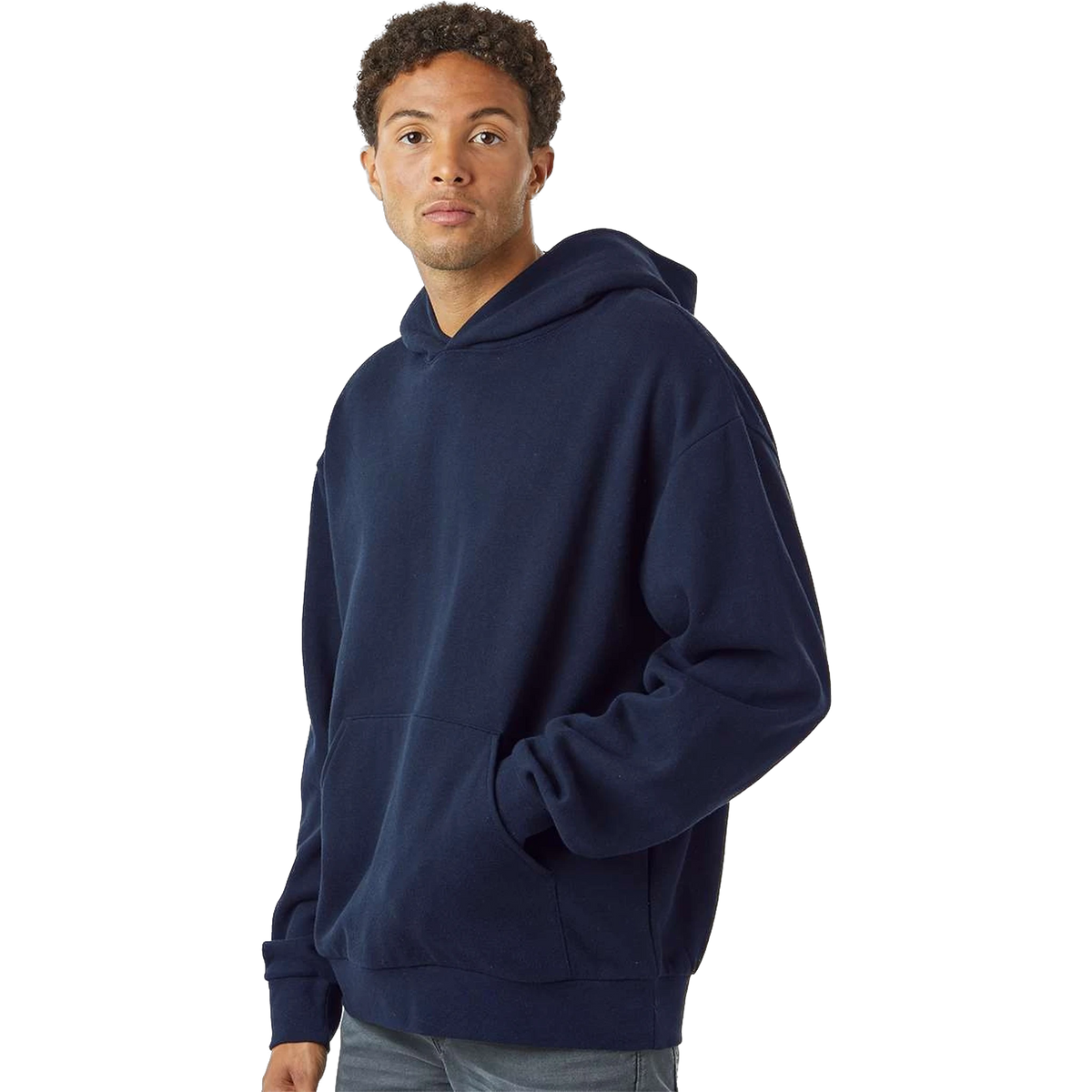Independent Trading Co. Avenue Hoodie in Classic Navy — custom branded by Motive