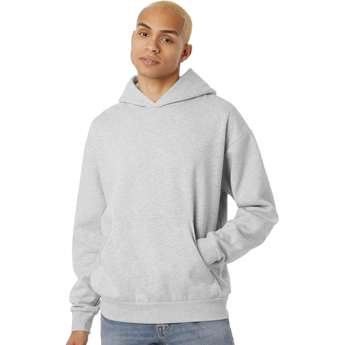 Independent Trading Co. Avenue Hoodie in Grey Heather — custom branded by Motive
