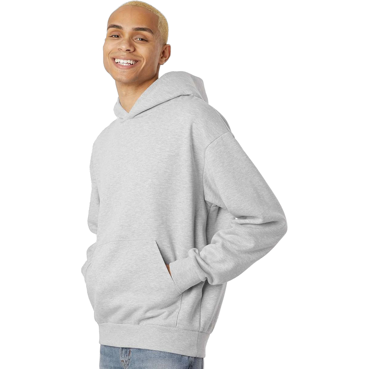 Independent Trading Co. Avenue Hoodie in Grey Heather — custom branded by Motive