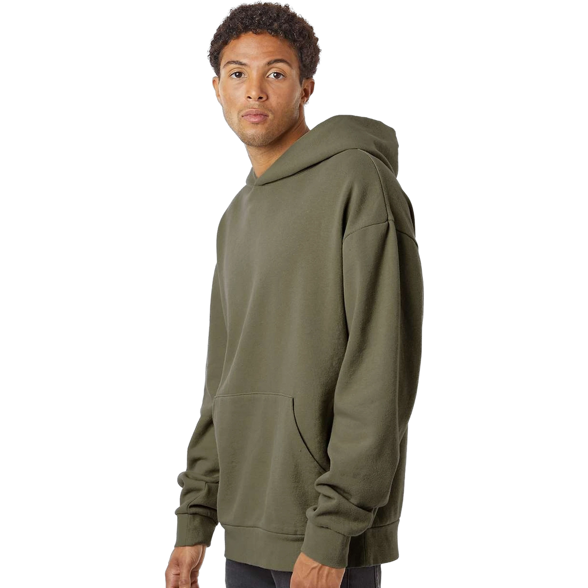 Independent Trading Co. Avenue Hoodie in Olive — custom branded by Motive