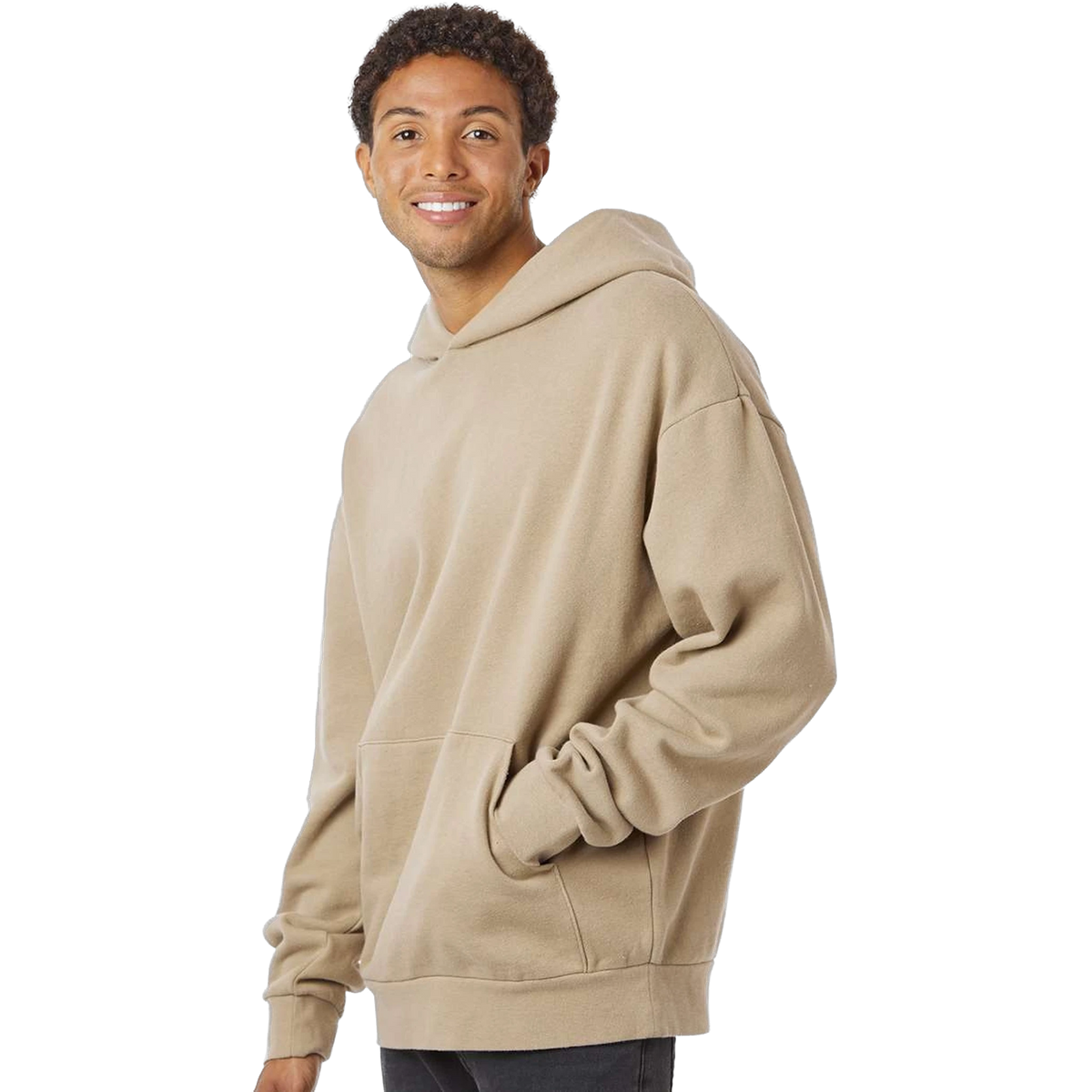 Independent Trading Co. Avenue Hoodie in Sandstone — custom branded by Motive
