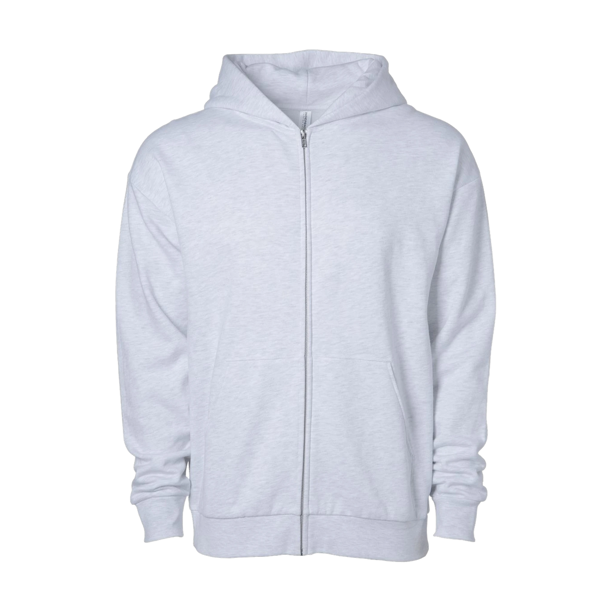 Independent Trading Co. Avenue Zip Hoodie in Ash Heather — custom branded by Motive