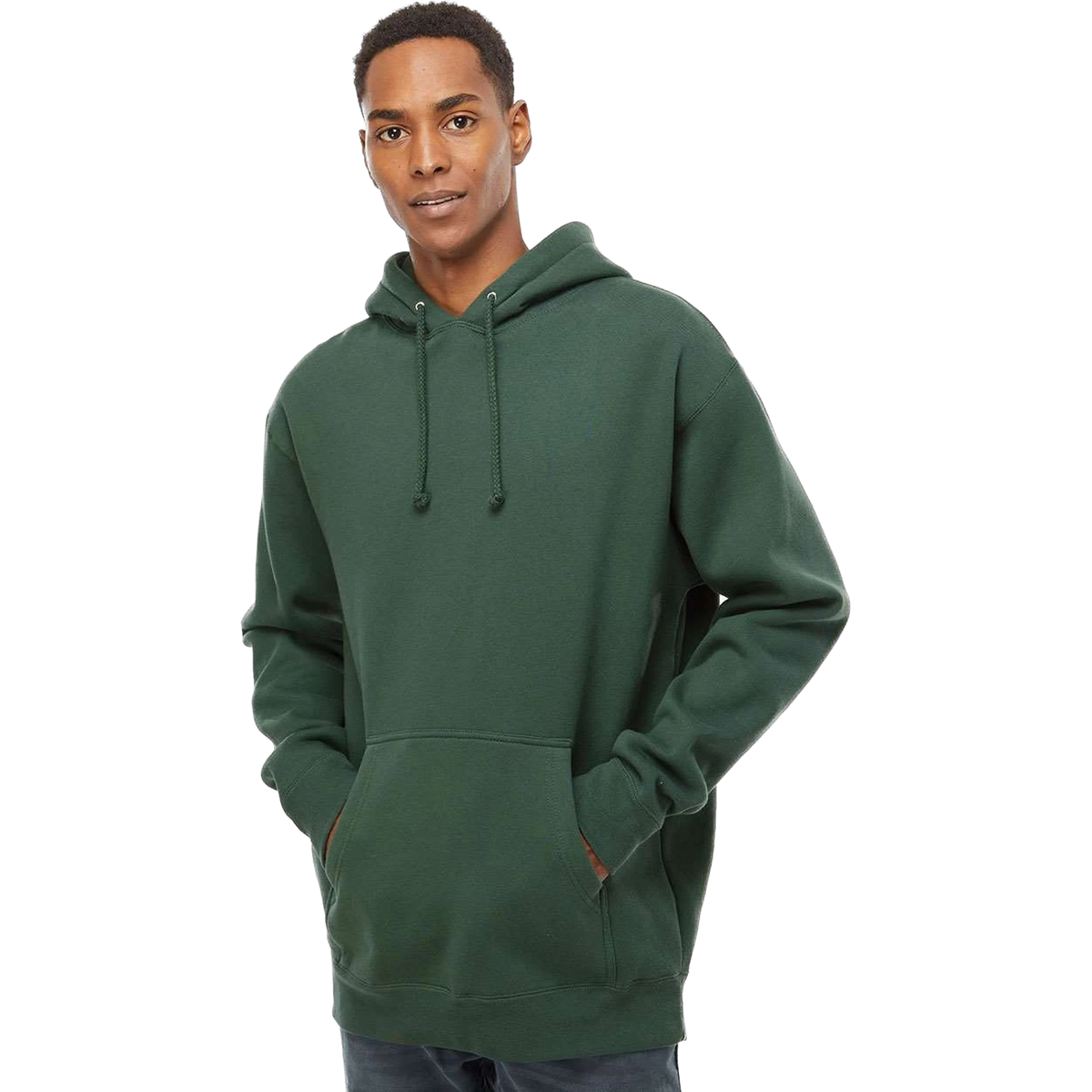 Independent Trading Co. Heavyweight Hoodie in Alpine Green — custom branded by Motive
