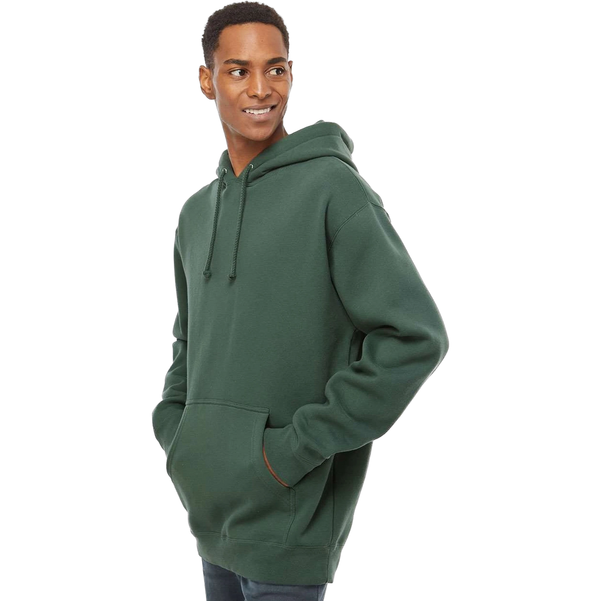 Independent Trading Co. Heavyweight Hoodie in Alpine Green — custom branded by Motive