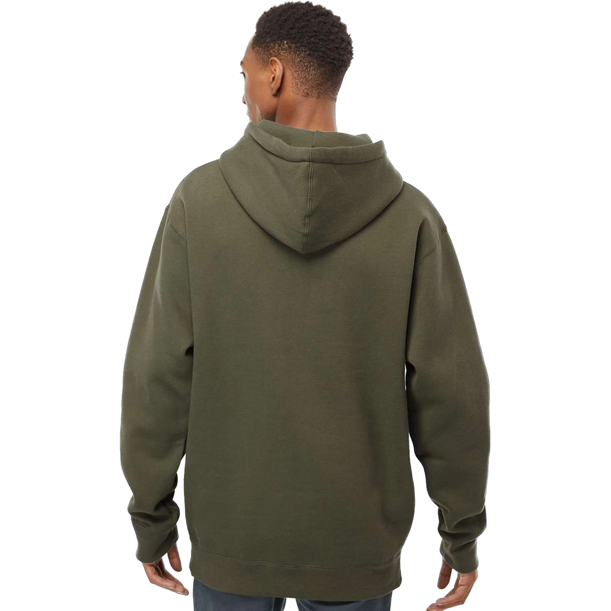 Independent Trading Co. Heavyweight Hoodie in Army — custom branded by Motive