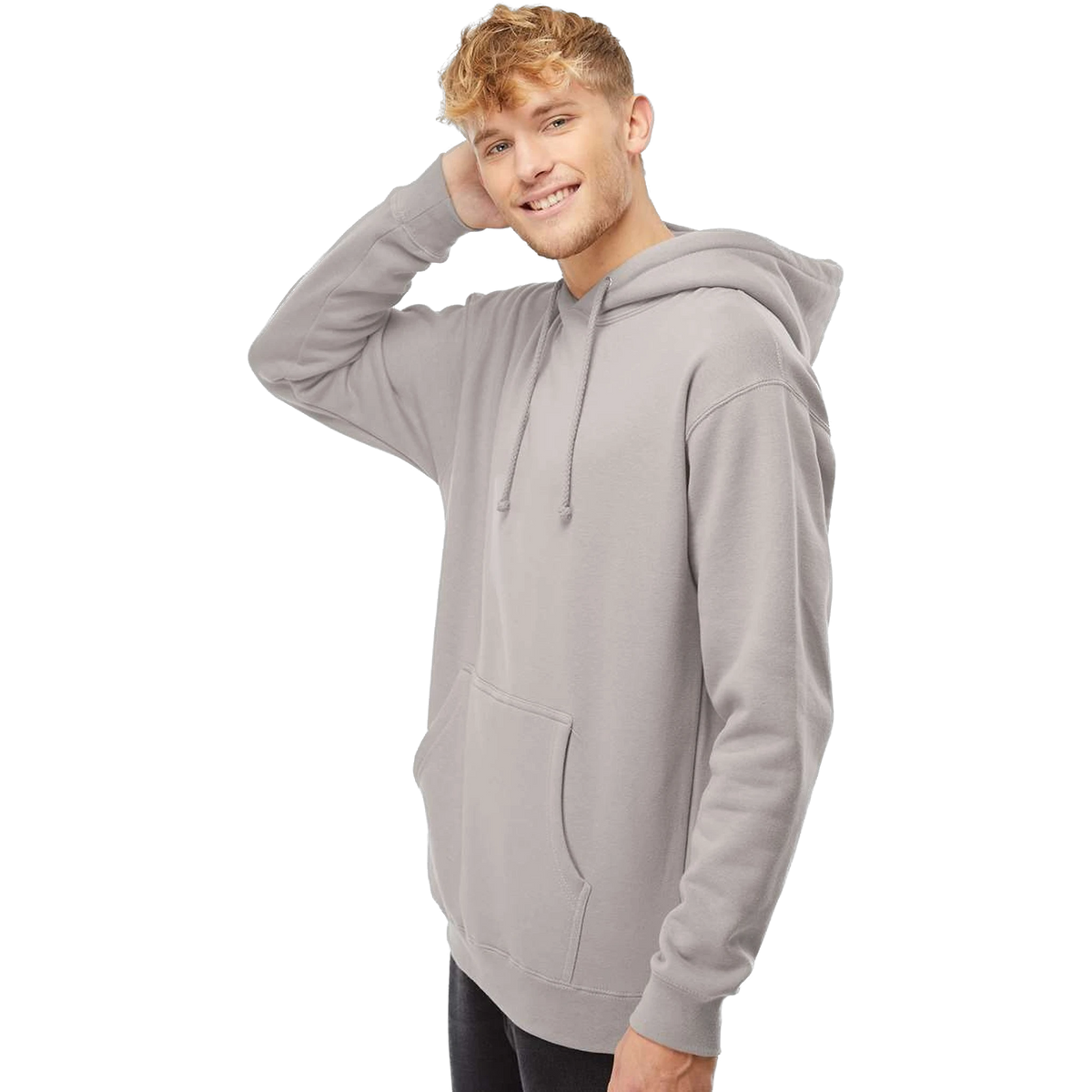 Independent Trading Co. Heavyweight Hoodie in Cement — custom branded by Motive