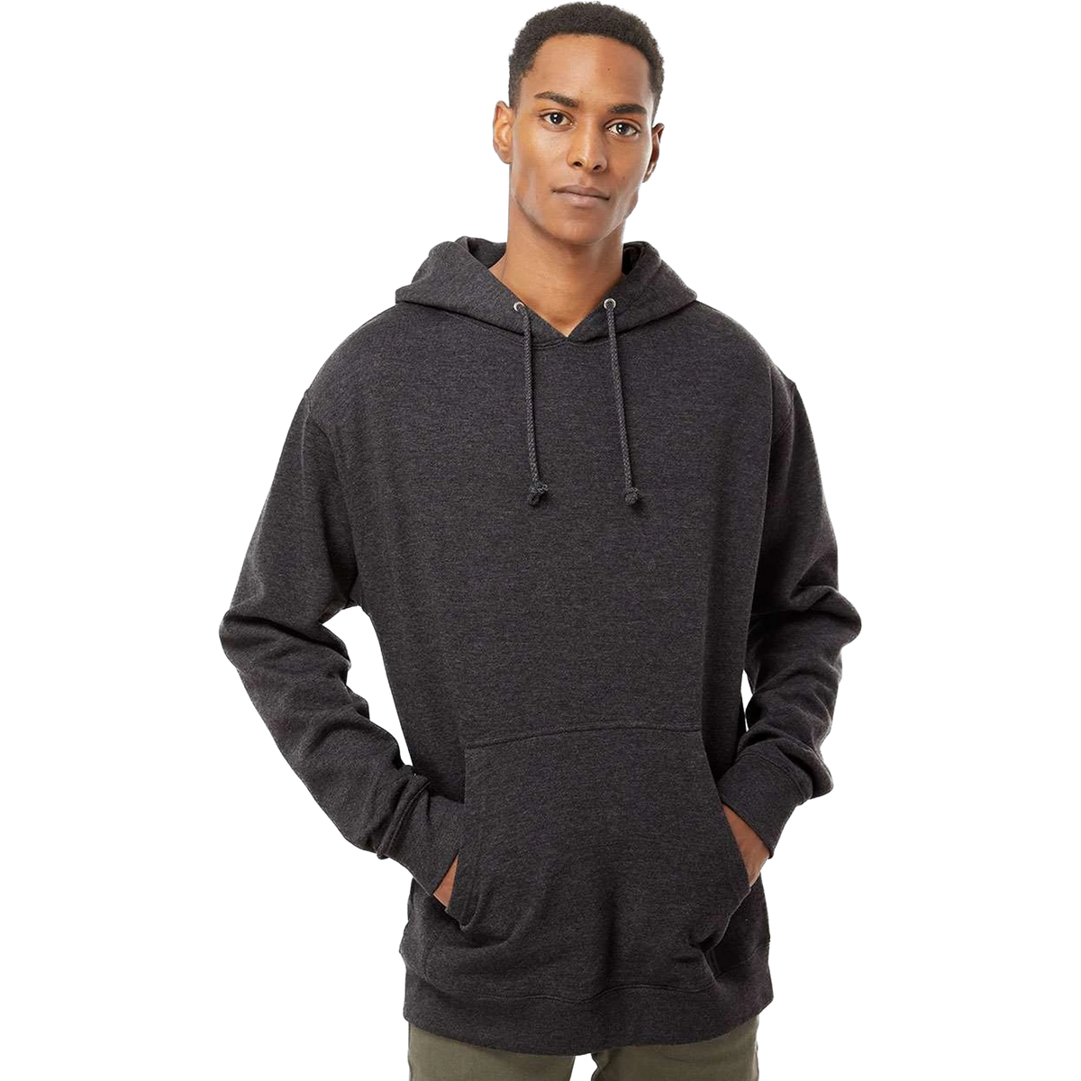 Independent Trading Co. Heavyweight Hoodie in Charcoal Heather — custom branded by Motive