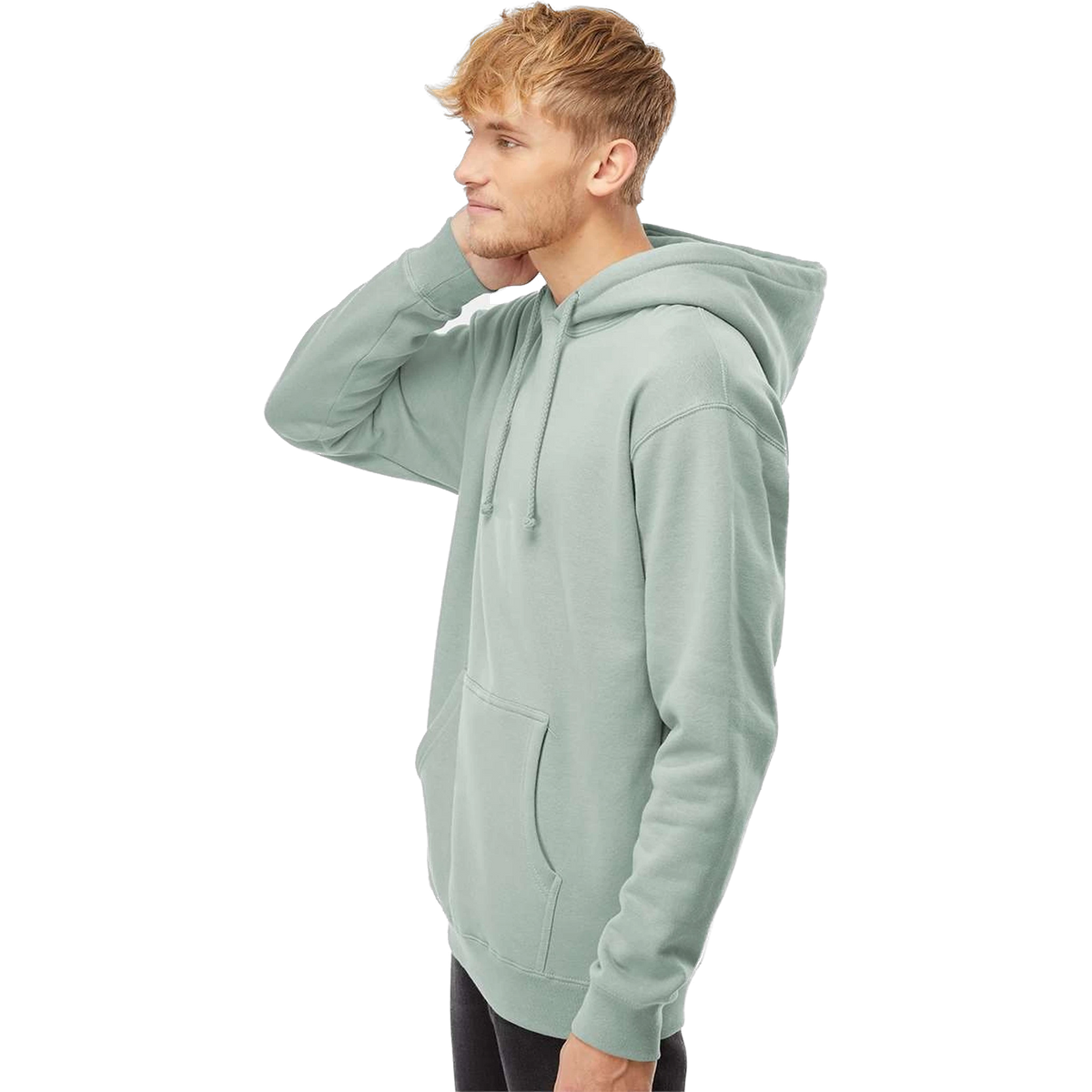 Independent Trading Co. Heavyweight Hoodie in Dusty Sage — custom branded by Motive