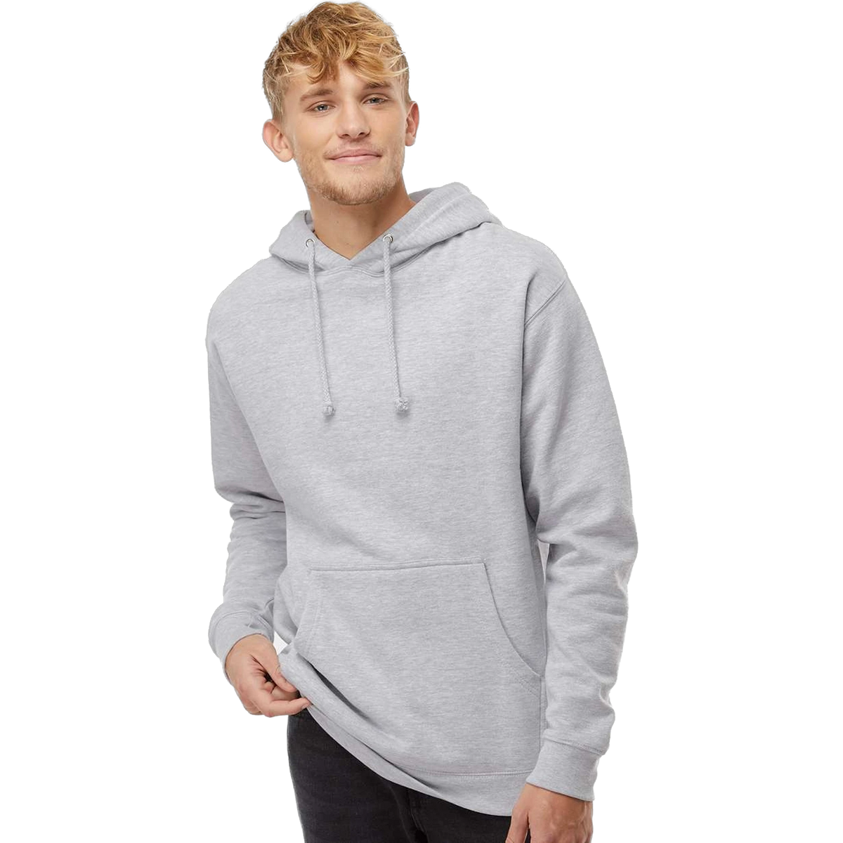 Independent Trading Co. Heavyweight Hoodie in Grey Heather — custom branded by Motive