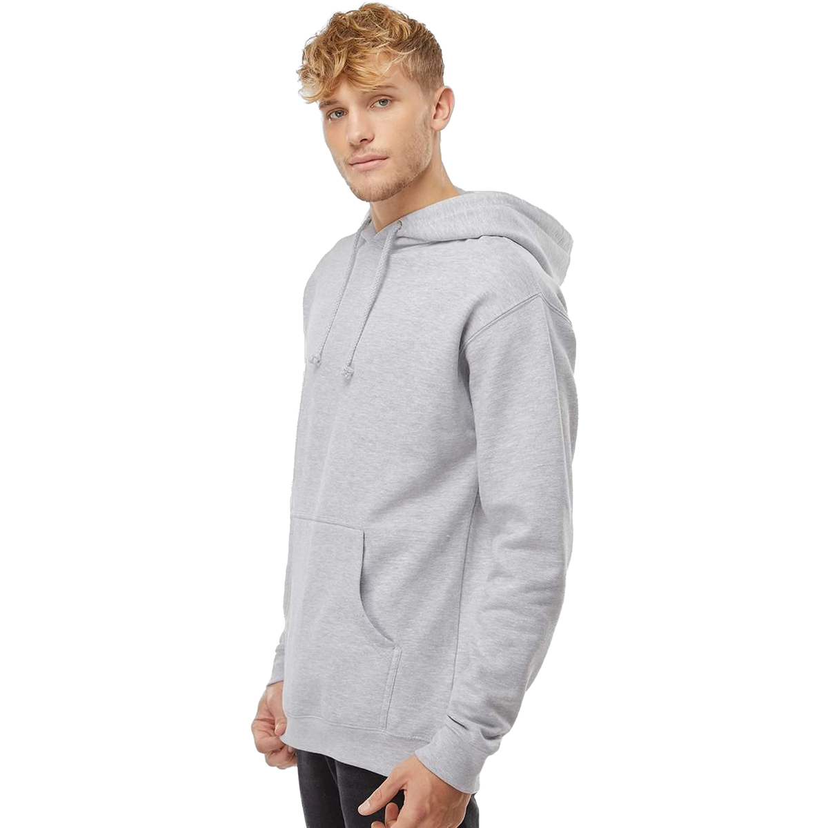 Independent Trading Co. Heavyweight Hoodie in Grey Heather — custom branded by Motive